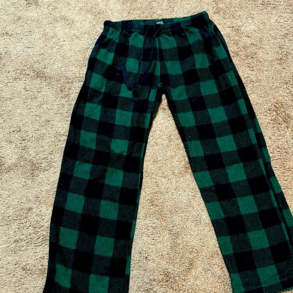Green pjs checkerboard
